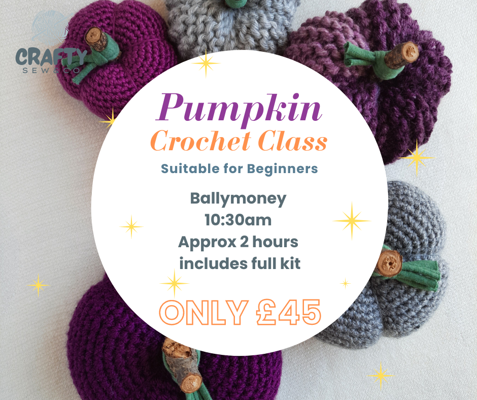 Ballymoney Pumpkin Crochet Class Friday 4th October 2023 @ 10:30am